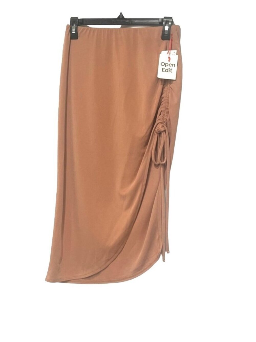 Open Edit Side Ruched Skirt In Tan Mocha, Sz. S